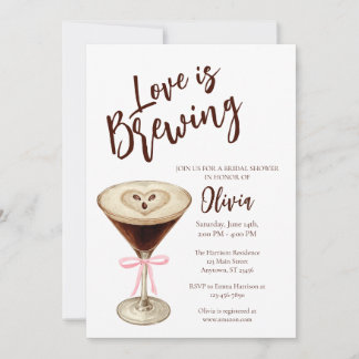 Love Is Brewing Coffee Bruidsuitnodiging Kaart