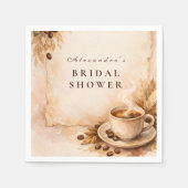 Love Is Brewing Coffee Bruiloftsfeest Servet (Voorkant)