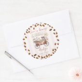 Love Is Brewing Coffee Cart Bridal Wedding Shower  Ronde Sticker (Envelop)