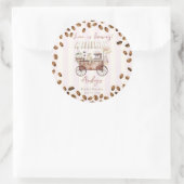 Love Is Brewing Coffee Cart Bridal Wedding Shower  Ronde Sticker (Tas)