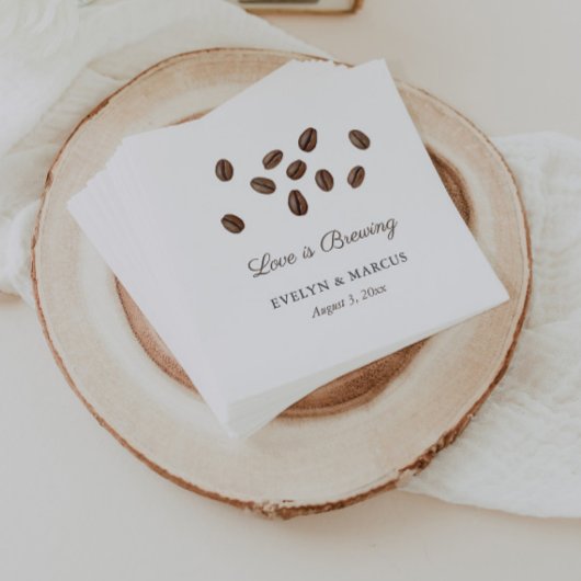 Love Is Brewing Coffee Co-ed Bruidsuitnodiging Servet