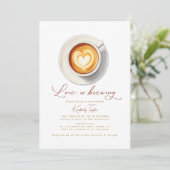 Love is Brewing Coffee Cup Vrijgezellenfeest Kaart (Staand voorkant)