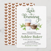 Love is Brewing Coffee Cup Vrijgezellenfeest Kaart (Voorkant / Achterkant)