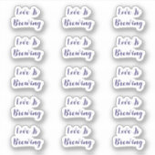 Love Is Brewing Coffee Event Wedding Bridal Shower Sticker (Voorkant)