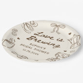 Love is Brewing Coffee Hand Drawn Bridal Shower Papieren Bordje (Gekanteld)