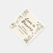 Love is Brewing Coffee Hand Drawn Bridal Shower Servet (Hoek)