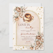 LOVE IS BREWING Coffee Lovers Vrijgezellenfeest Ui Kaart (Voorkant)