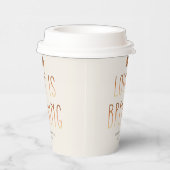 Love Is Brewing Coffee Paper Cups Wedding Shower Papieren Bekers (Rechts)