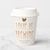 Love Is Brewing Coffee Paper Cups Wedding Shower Papieren Bekers (Voorkant)