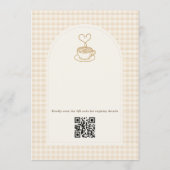 Love is Brewing Coffee QR Code Bruiloft Feest Kaart (Achterkant)