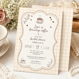 Love Is Brewing Coffee Rustic Beige Aangepast Kaart
