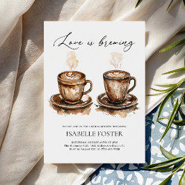 Love is Brewing Coffee Rustic Bridal Shower Kaart