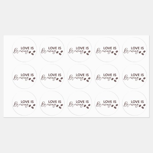 Love is Brewing Coffee Theme Bridal Shower Labels (Vel)