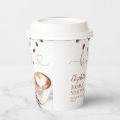 Love Is Brewing Coffee Theme Bridal Shower Papieren Bekers (Links)