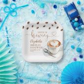 Love Is Brewing Coffee Theme Bridal Shower Papieren Bordje (Feest)