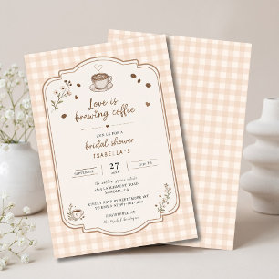 Love Is Brewing Coffee Vintage Beige Aangepast Kaart