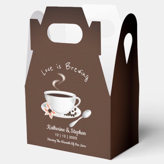 Love is Brewing Coffee Wedding Bedankdoosjes (Geopend)