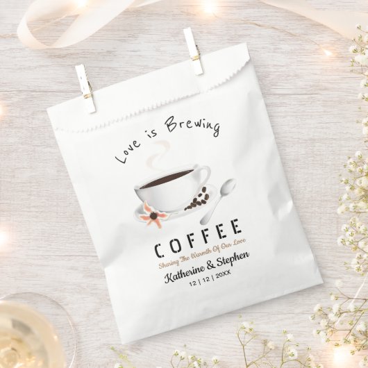 Love is Brewing Coffee Wedding Bedankzakje (Geknipt)