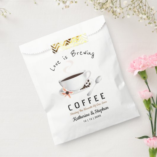 Love is Brewing Coffee Wedding Bedankzakje (Gezegeld)