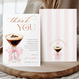 Love is Brewing Coquette Bruidsfeest Bedankkaart