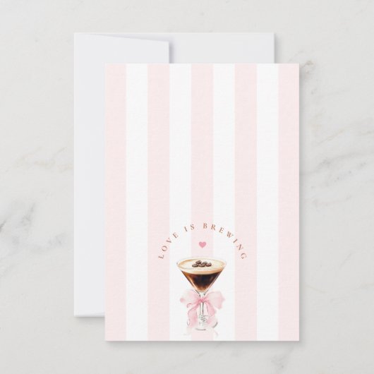 Love is Brewing Coquette Bruidsfeest Bedankkaart (Achterkant)