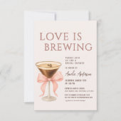 Love Is Brewing Coquette Bruidsfeest Kaart (Voorkant)
