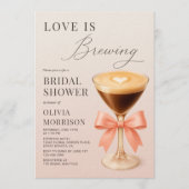 Love is Brewing Coquette Pink Bridal Shower Kaart (Voorkant)