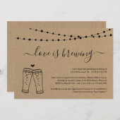 Love is Brewing Couples Bridal Shower Invitation Kaart (Voorkant / Achterkant)