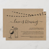 Love is Brewing Couples Bridal Shower Invitation Kaart (Voorkant / Achterkant)