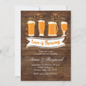 Love is Brewing Couples Shower Invitation Kaart (Voorkant)