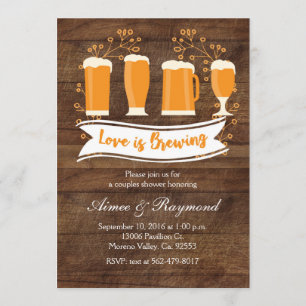 Love is Brewing Couples Shower Invitation Kaart