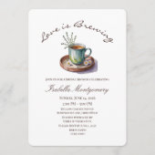 Love Is Brewing Cozy Breakfast Thee Bruiloftsfeest Kaart (Voorkant)