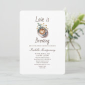 Love Is Brewing Cozy Espresso Bruiloftsfeest Kaart (Staand voorkant)