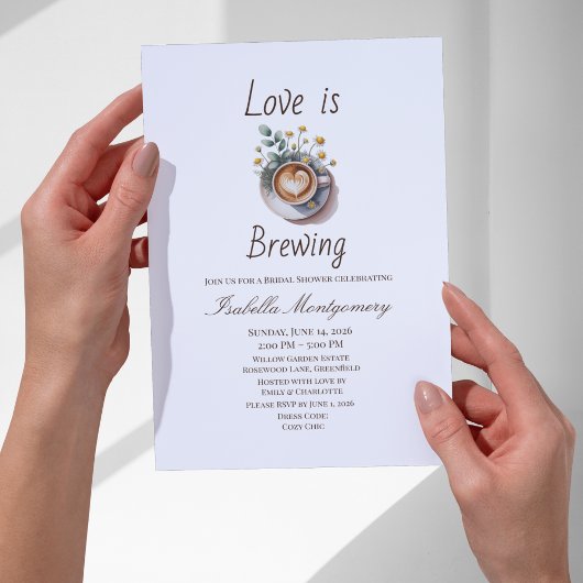 Love Is Brewing Cozy Espresso Bruiloftsfeest Kaart