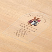 Love Is Brewing Cozy Rustic Coffee Bridal Shower Acryl Uitnodigingen (Laagn)