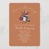 Love Is Brewing Cozy Rustic Coffee Bridal Shower Kaart (Voorkant)