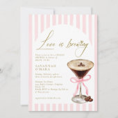Love is Brewing Elegant Bridal Shower Invitation Kaart (Voorkant)