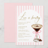 Love is Brewing Elegant Bridal Shower Invitation Kaart (Voorkant / Achterkant)