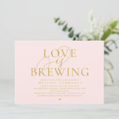Love Is Brewing Elegante Bruiloft Uitnodiging (Staand voorkant)