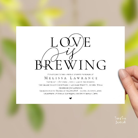 Love Is Brewing Elegante Bruiloft Uitnodiging