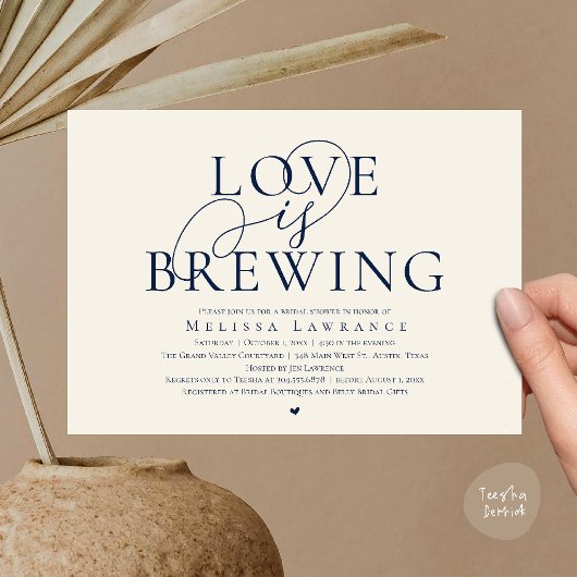 Love Is Brewing Elegante Bruiloft Uitnodiging