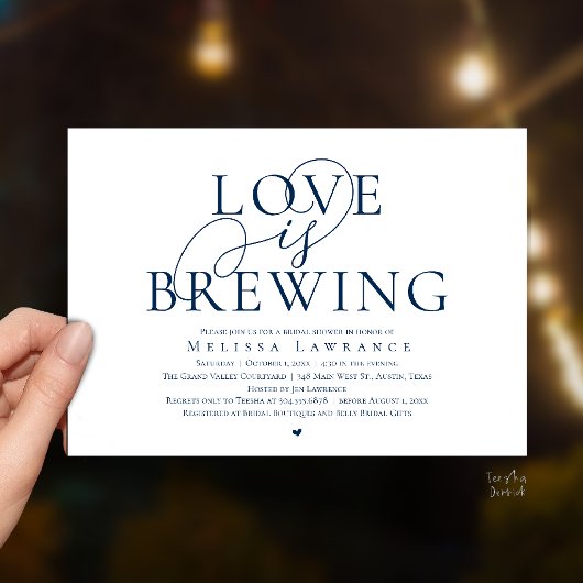 Love Is Brewing Elegante Bruiloft Uitnodiging