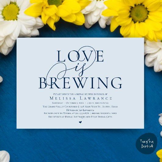 Love Is Brewing Elegante Bruiloft Uitnodiging