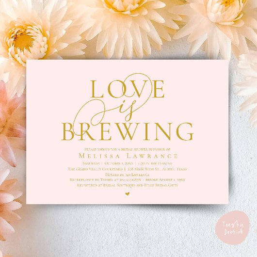 Love Is Brewing Elegante Bruiloft Uitnodiging