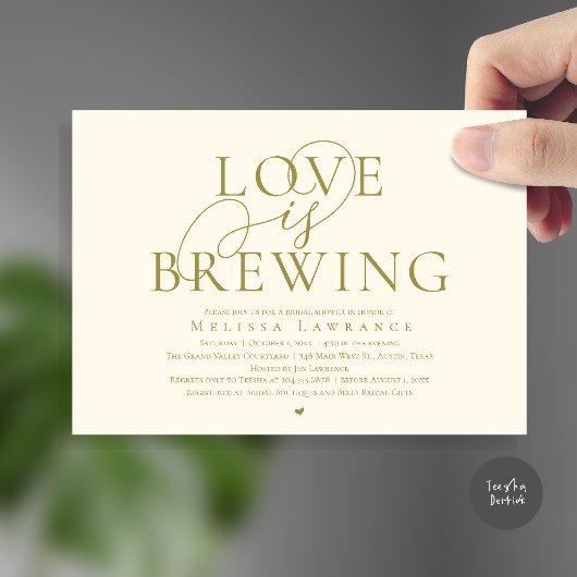 Love Is Brewing Elegante Bruiloft Uitnodiging