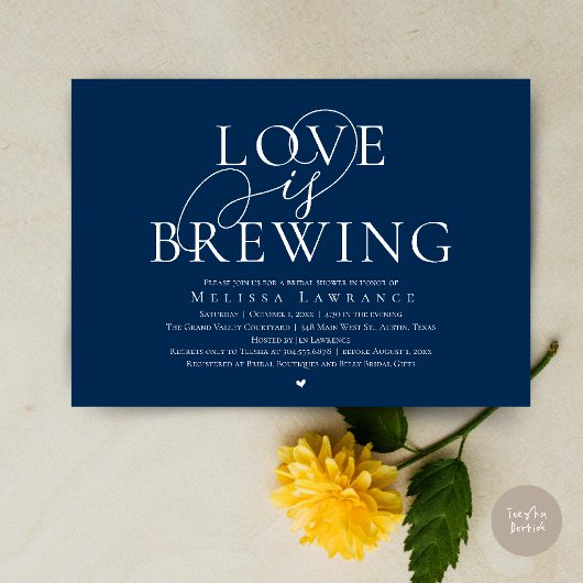 Love Is Brewing Elegante Bruiloft Uitnodiging