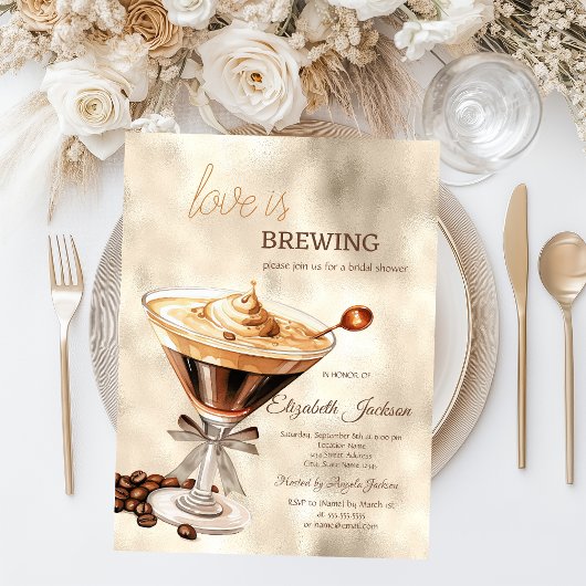 Love is Brewing Espresso Glitter Drips Kaart