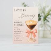 Love is Brewing Espresso Martini Bridal Shower Kaart (Staand voorkant)