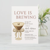 Love is Brewing  Espresso Martini Bridal Shower Kaart (Staand voorkant)