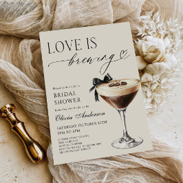 Love is Brewing Espresso Martini Bridal Shower Kaart